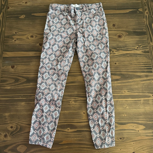 PLACE Other - The Children's Place Girls Southwestern Print Jeans Size 10 Gray Pink Boho